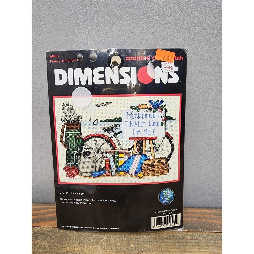 Finally Time For Me Dimensions Counted Cross Stitch Kit # 6803 Retirement Sealed